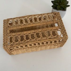 Vintage Boho Ratan Tissue Holder